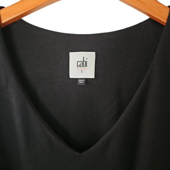 CAbi Dress Black Fit & Flare V Neck Sleeveless Black Ponte Performance Knit S Sm - Picture 7 of 11